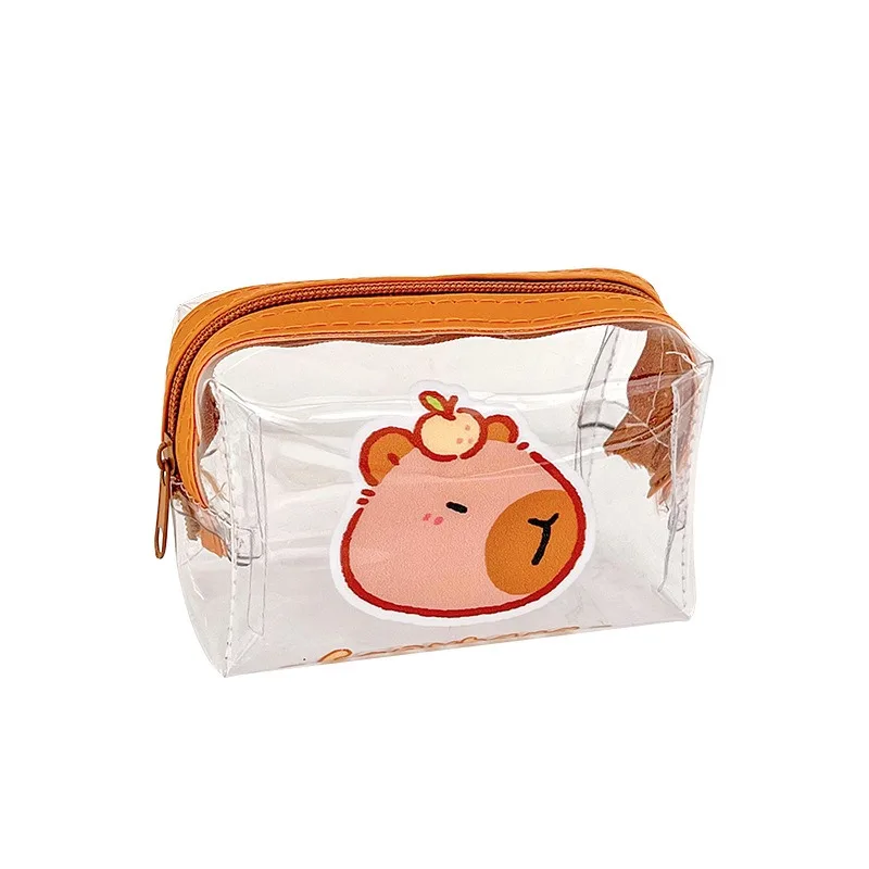 School stationery pencil case cute animal coin purse transparent PVC waterproof small money bag mini coin storage bag
