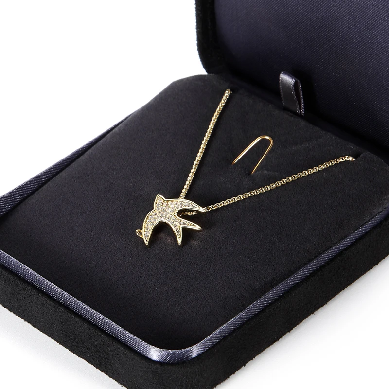 Jewelry brand engagement ring suede black bracelet box packaging