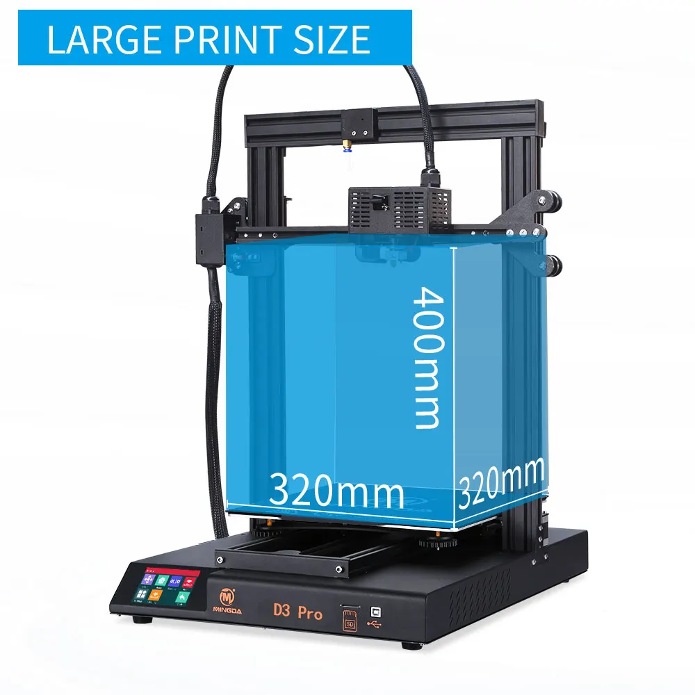 MINGDA D3 Pro Newest Large Size 320*320*400mm Cheap DIY 3d Printer with 3d Touch Auto Leveling Function