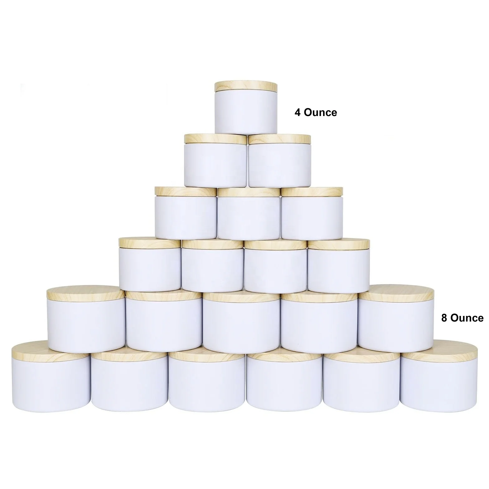 Premium White Empty Round Tinplate Box Gift Jewelry Crafts Storage Candle Tin Can with Wood Grain Pattern Lid