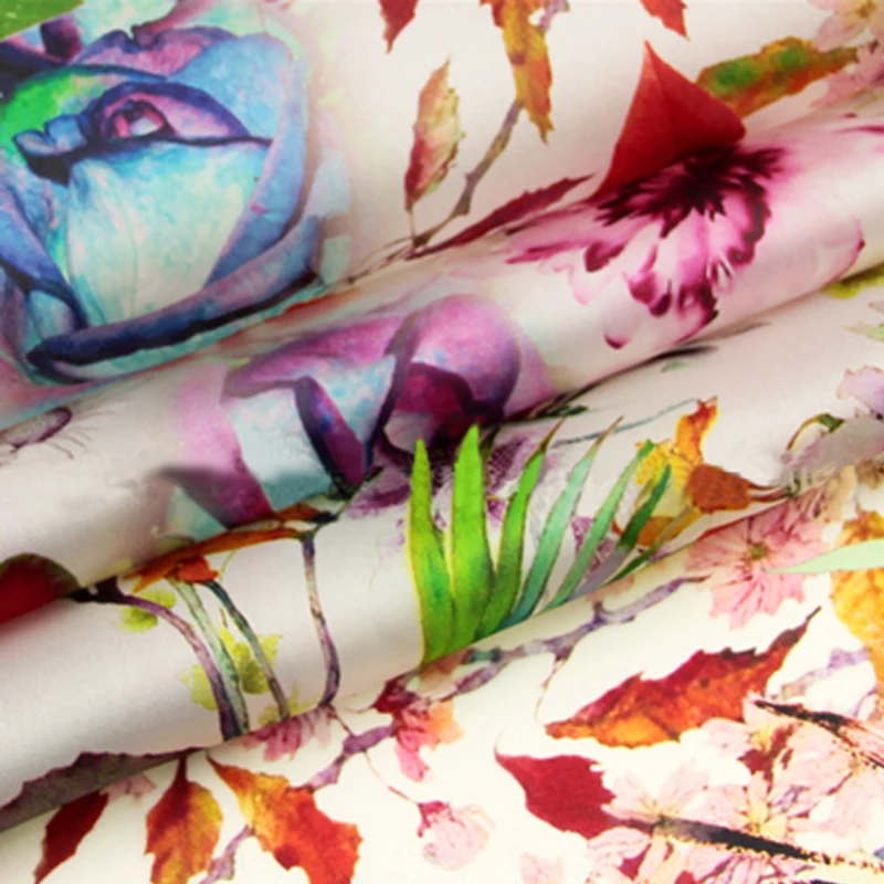 Sicilian style colorful digital printing silk raw material fabric 100% silk