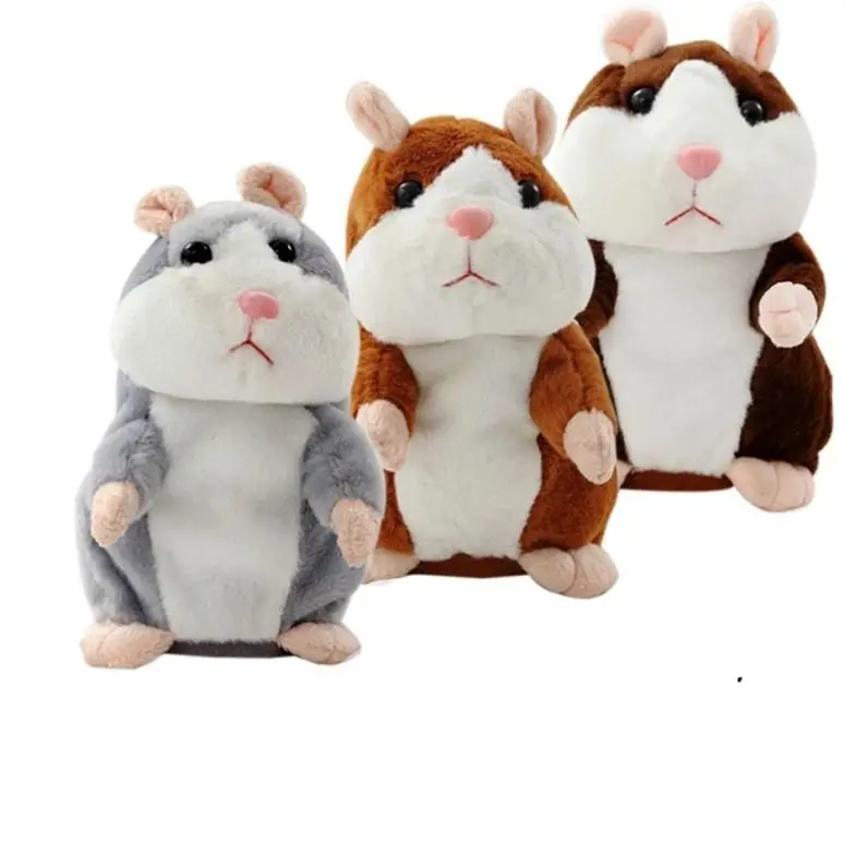 Promotion 15cm Lovely Talking Hamster Speak Talk Sound Record Repeat Stuffed Plush Animal Kawaii Hamster Toys MI003