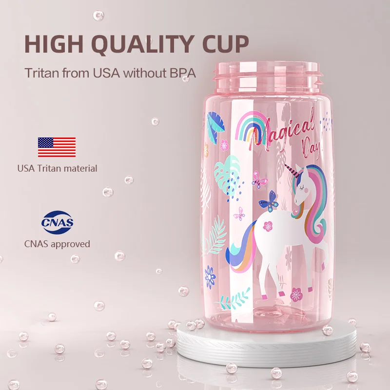 Factory Direct China Drink Feeding Bottle Baby Tritan Water Straw Bottle 450ml Kids Sippy Water Bottle Cup