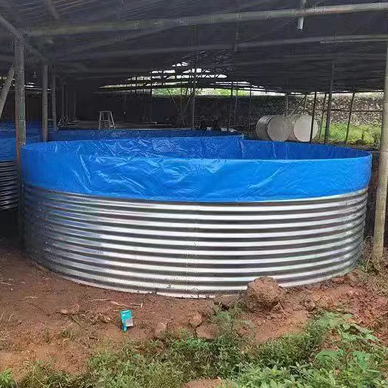 Tarpaulin Canvas Fish Framing Tank Round Corrugated Steel Water Tank Rainwater Collection