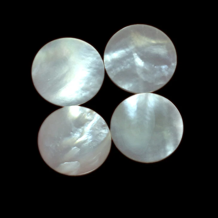 Wholesale round flat cut white mother of pearl discs 20mm