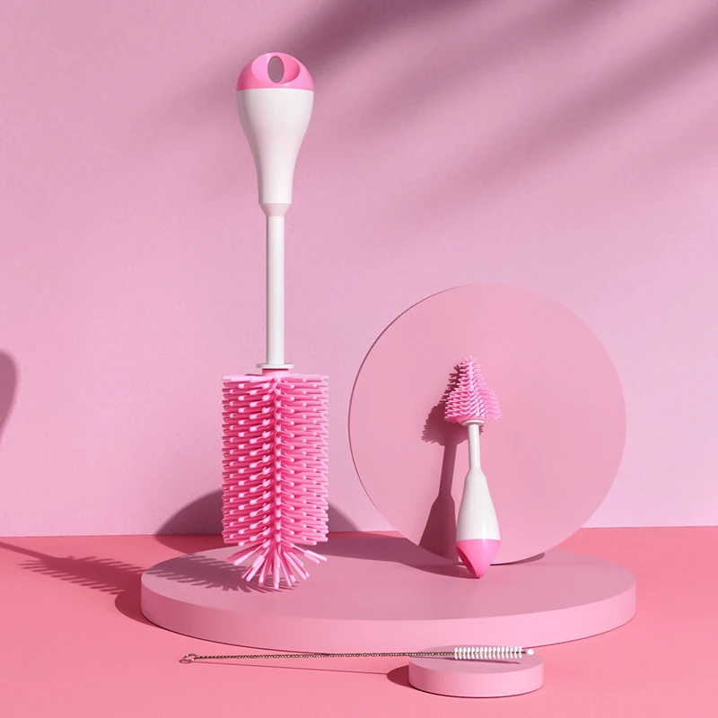 3 в 1 силиконовая щётка для чистки детских бутылочек с поворотом на 360 градусов