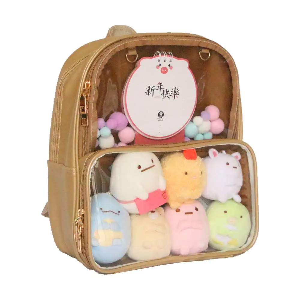 Custom Glitter Pu High Capacity manufacturer Insert Pin Display ita backpack bag With bull head Embroidery