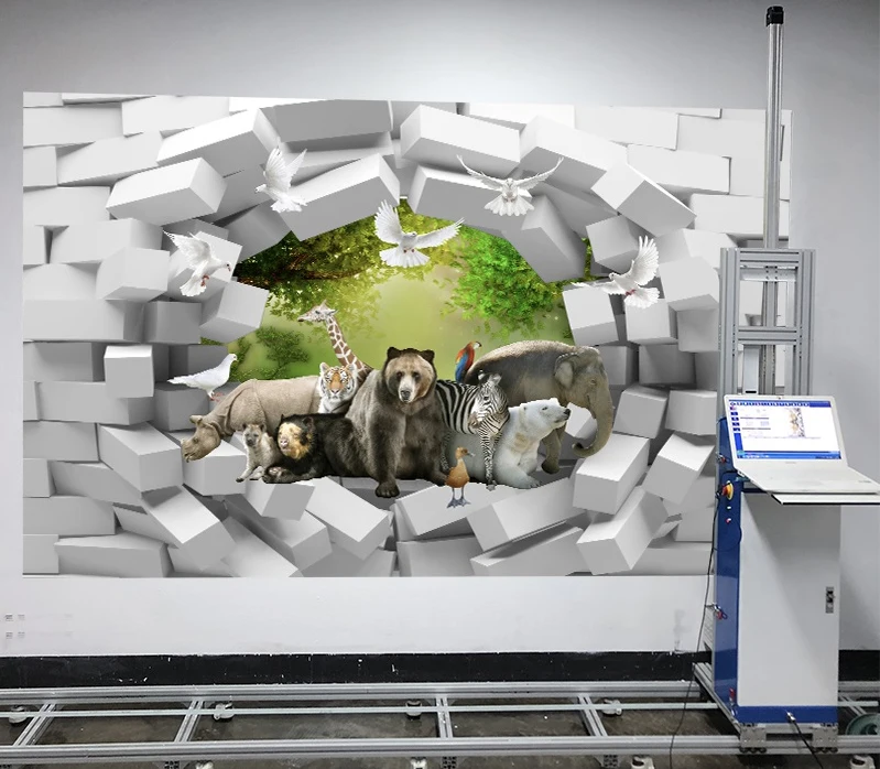 Advertising Wall Inkjet Printer 3D Outdoor Cultural Propaganda Mural Painting Machine