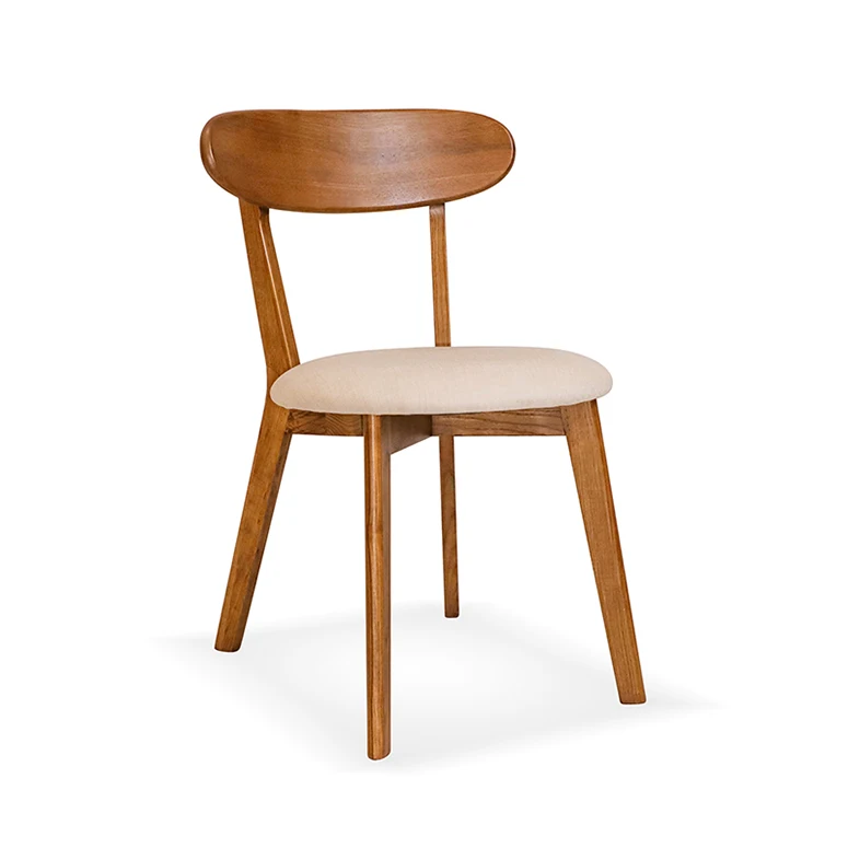 Scandinavian wooden cafe chair modern nordic solid wood pvc leather dinning chair ash wood restaurant dining chairs