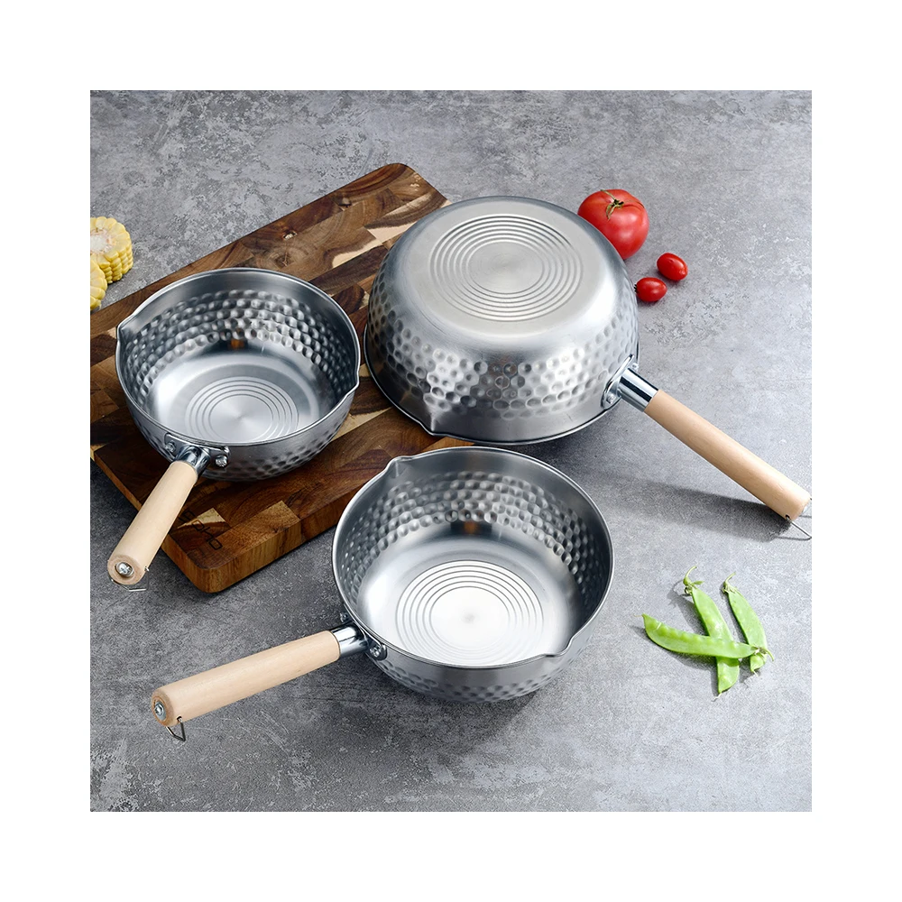 2021 20cm Pot Stainless Steel and Wood Multifunction Instant Noodles Cooking Noodle Small Pot Soup & Stock Pots All-season