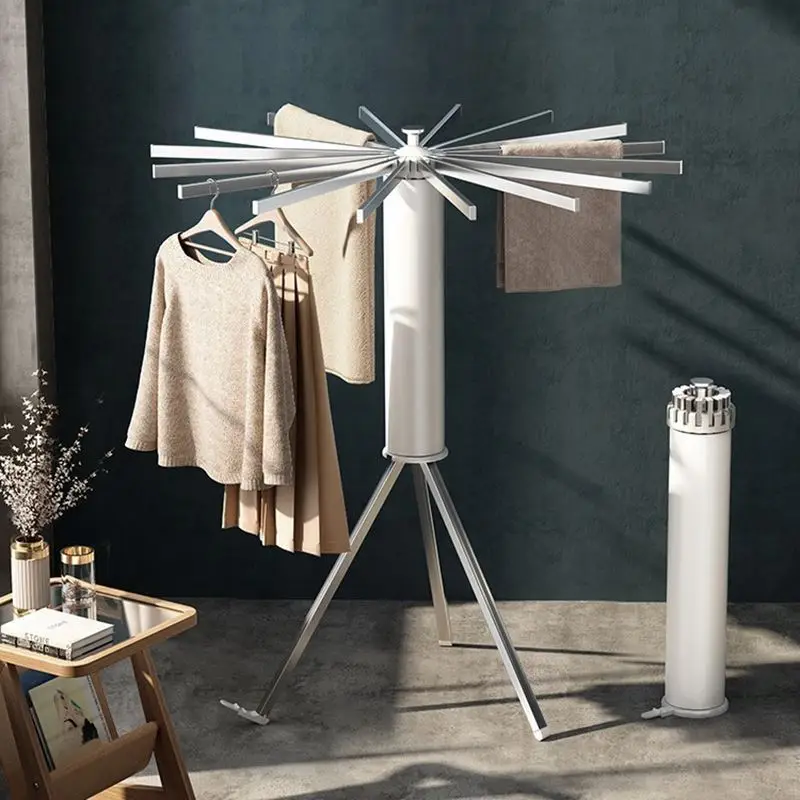 Cheap Price Octopus Solid Wood Cloth Dryer Stand Collapsible Laundry Hanging Rack, Portable Foldable Tripod Clothes Drying Rack