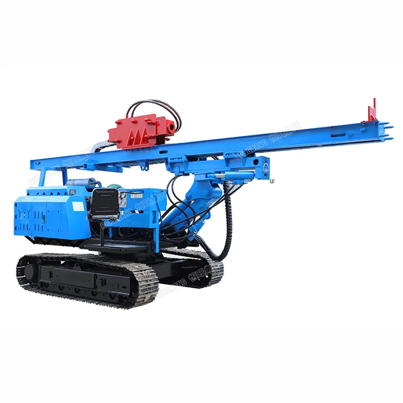HENGWANG HWL300R Solar hammer pile driver crawler mounted frozen soil photovoltaic pile driver