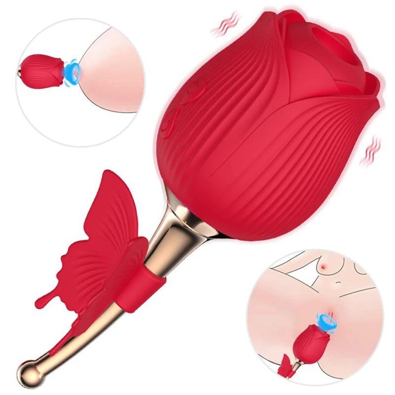 China big factory good price 10 Modes for women rose shape silicone dildo vibrator