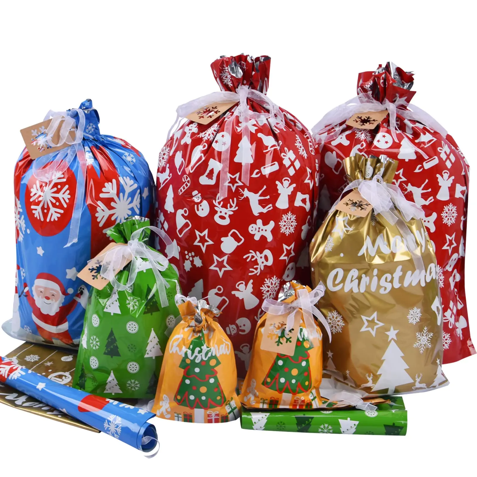 Jumbo Extra Large Christmas Gift Bags Wrapping  Giant Gift for Huge Big Gift Sack Set
