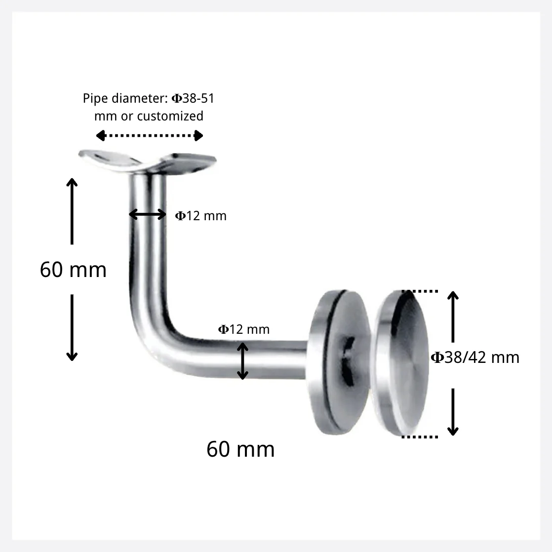 INOX Handrail Fitting Connection Fixings High Quality Stair Hand Rails Bracket Bannister Support Handrails Fittings