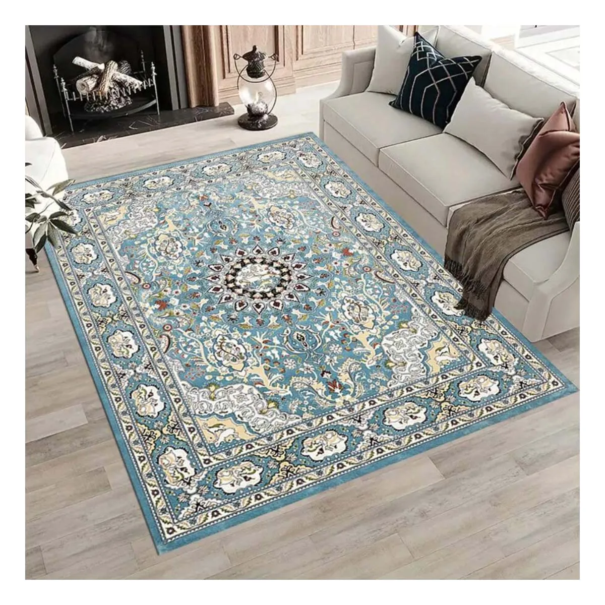 Machine Washable Area Rugs For Kitchen Bedroom Dining Living Room Kid Pet Friendly Rug Oriental Design Carpet Low Pile Non Slip