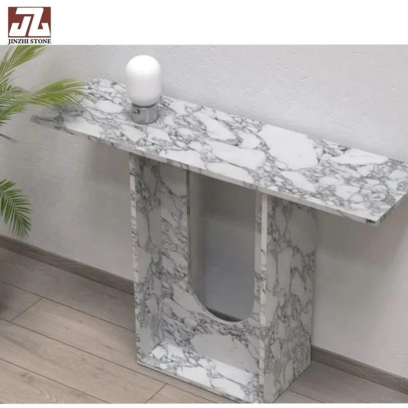 Italy Calacatta White Console Marble Table Top Casual  Table Fashion Table For Home Office Living Room