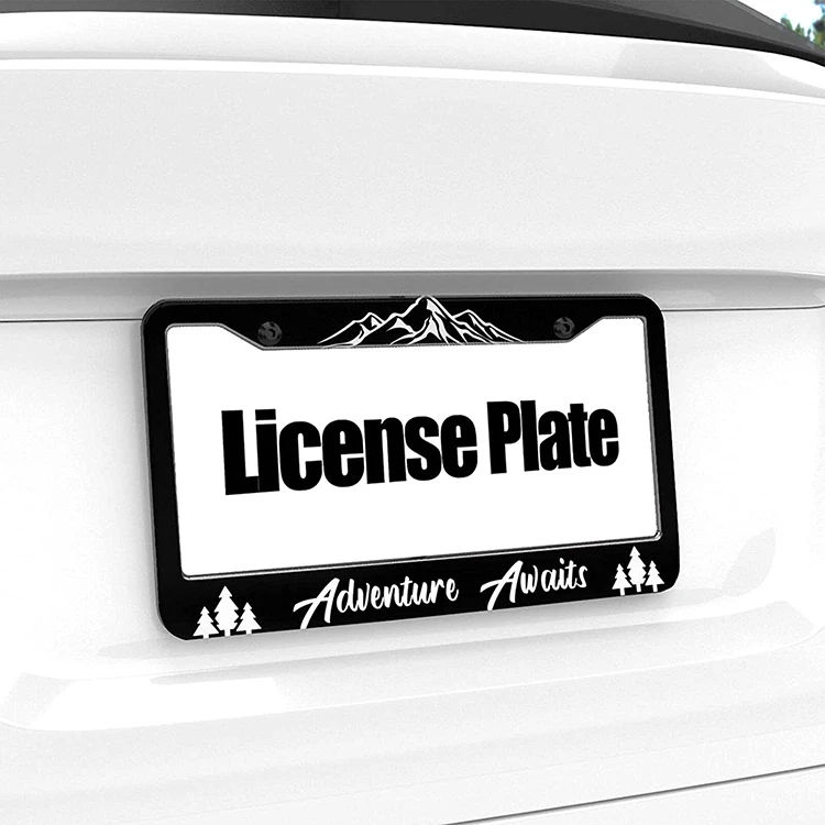 2 Holes Screws License Plate Frame  Car Tag Frame License Plate Holder Car Plate Frame Auto Tags Cover