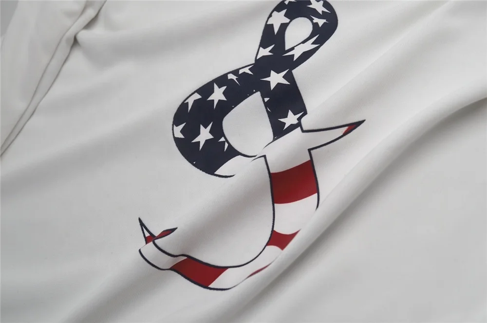 American Flag Mens Functional Sublimation Long Sleeve Fish Shirts Hoody Fishing