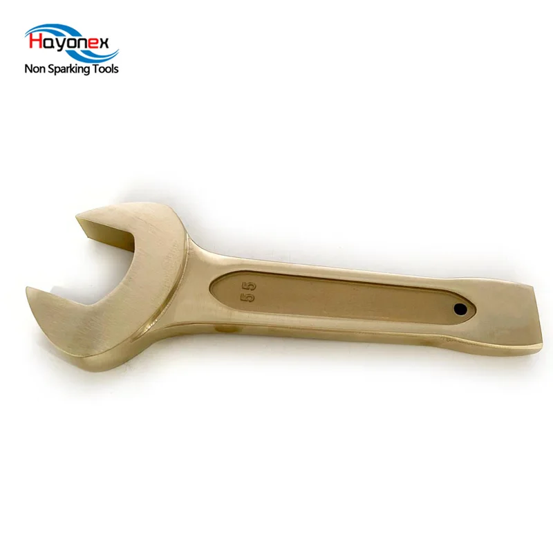 Safety tool explosion-proof knock open-end wrench aluminum bronze material can be customized Non sparking tools ratchet joint