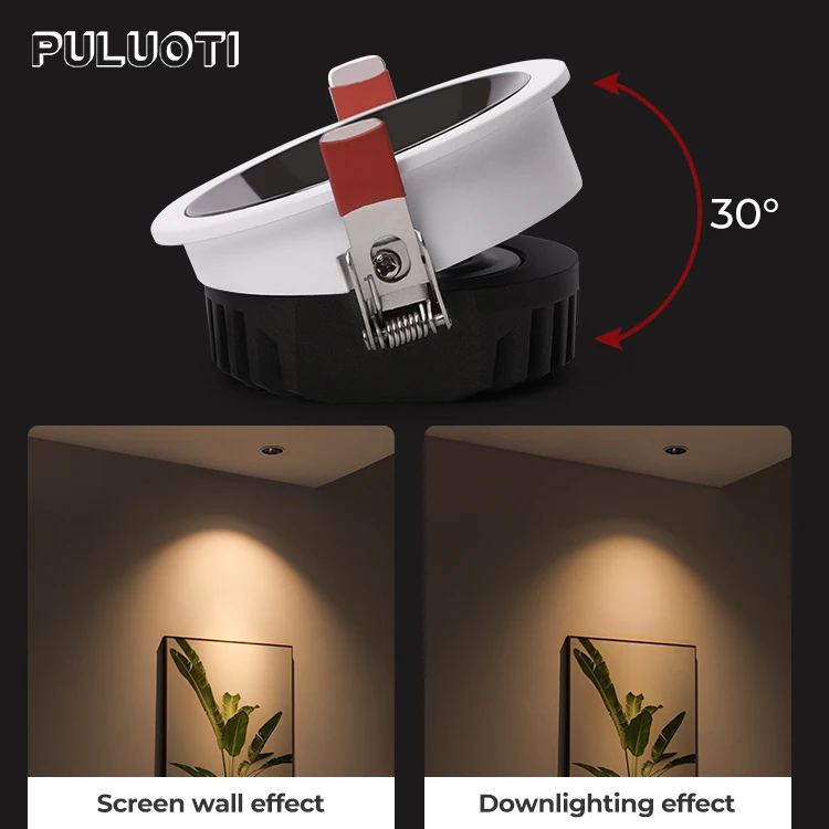 Zhongshan Guzhen lamps Recessed Ceiling Mounted Spotlight Heat Resistant Led Downlight Recessed 5W 8W 10W anti glare Spot Light