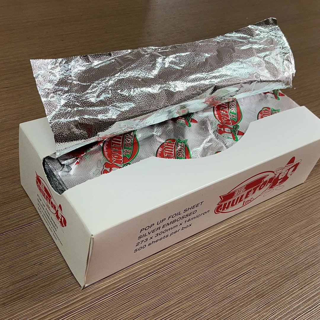 pop up fold aluminum foil sheets with print  for food wrap