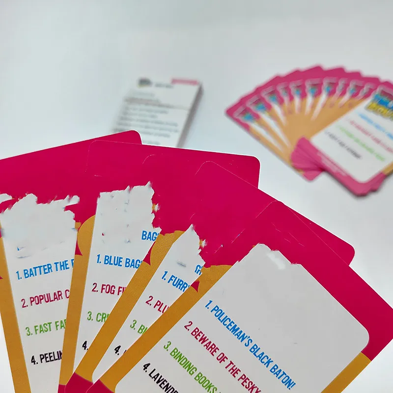 Горячие продажи игра карты семья друг вечерние уникальный карточные игры, что вам принимать о ultimate угадать карточная игра