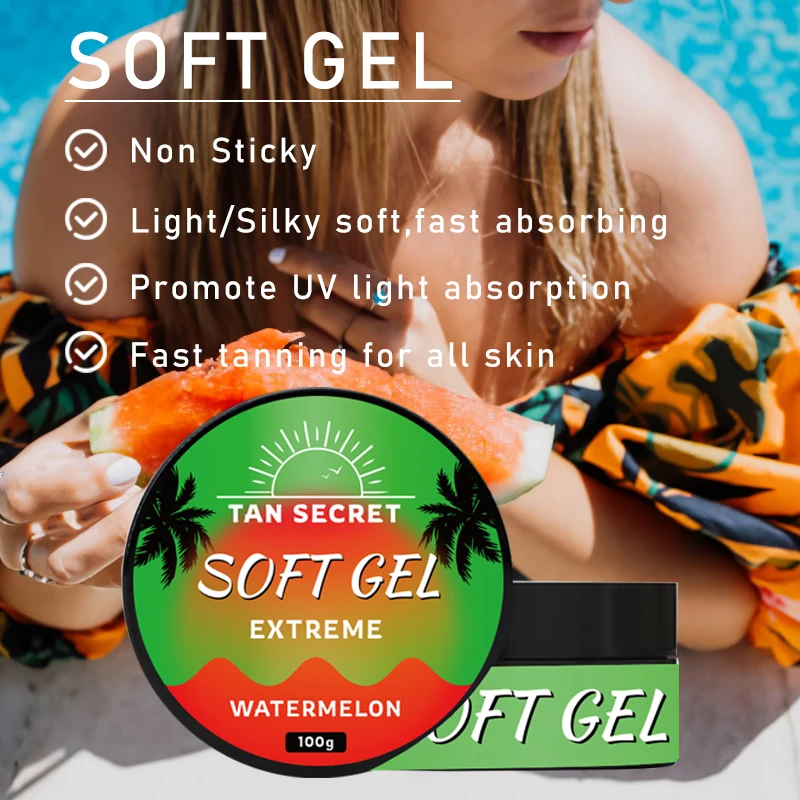 Deepest Dark Suntan Watermelon and Peach Cream Sunbed Accelerator Tanning Cream Gel