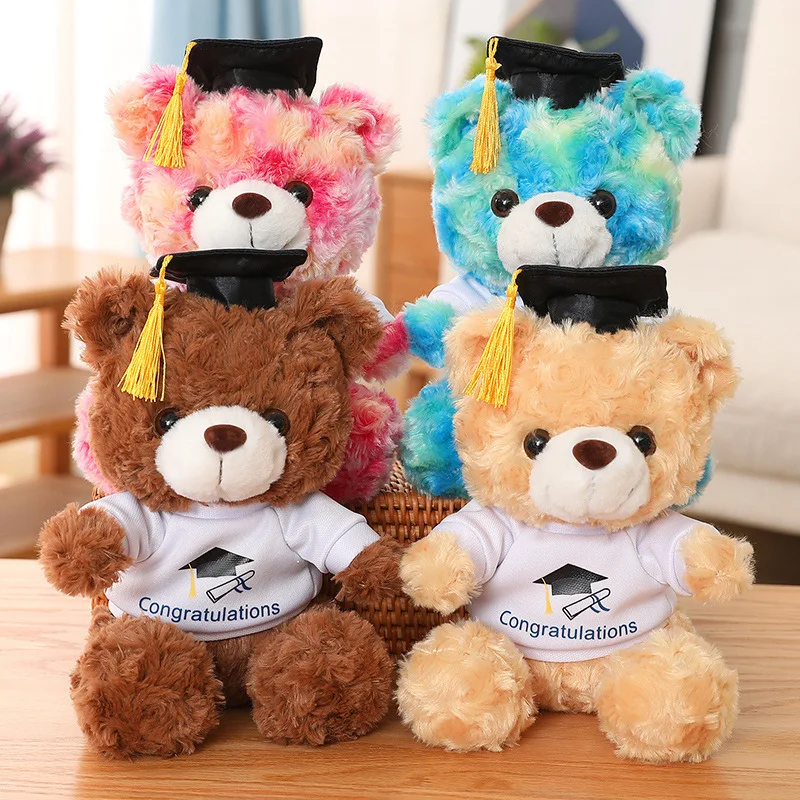 Wholesale Graduation Gifts Teddy Bear Stuffed Animal and Plush Cute Graduation Plush Dr. Bear With Hat