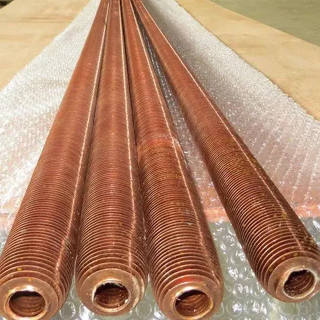 Customized Extruded Copper Evaporator Heat Exchanger Finned Tube Factory