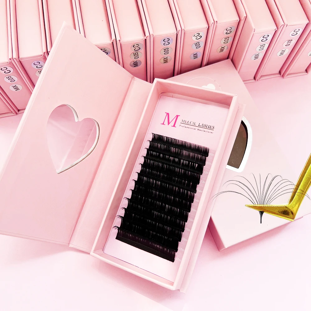 30mm Long  Mix Best Soft Dark Matte Fluffy Custom Mink Lash Extensions Tray Wholesale Vendor