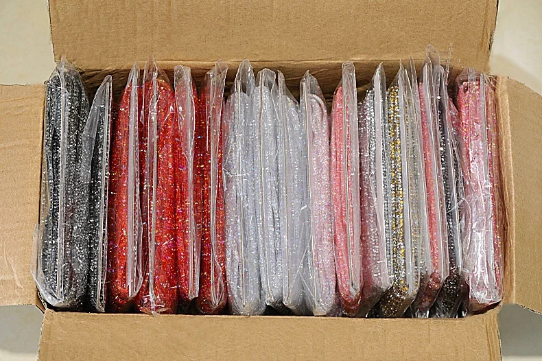 Fancy hot sell 2cm rhinestone iron on resin hot fix metal tape trimming for clothes shoes bag Rhinestones iron on Ribbon