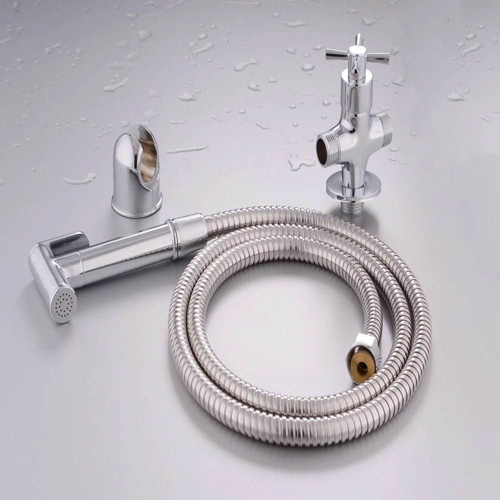 Amazon Hot Sale Bathroom Portable Brass Handheld Bidets Shattaf Toilet Bidet Sprayer set