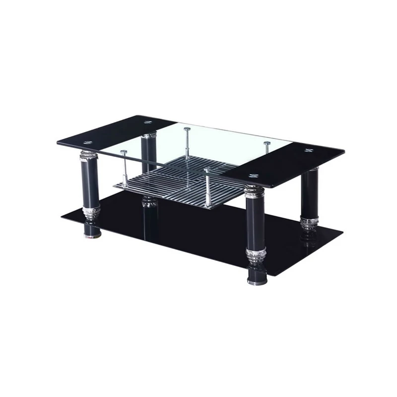 New factory modern living room sofa side oval glass top large coffee table stainless steel fashion beautiful glass coffee table