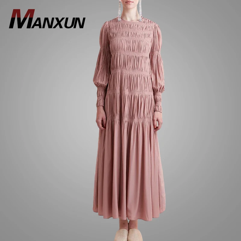 Fashion Pleats Dubai Abaya Elegant Long Sleeve Islamic Clothing Hotsale Middle East Arab Clothes