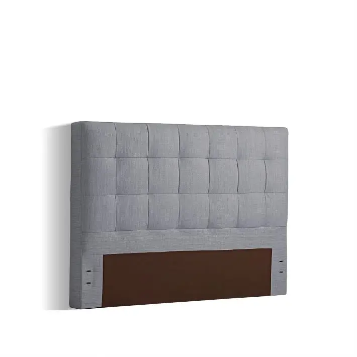 Wooden Frame Upholstered Queen Size Headboard Tufted Upholstered Linen Fabric Headboard