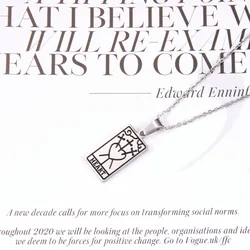 Women men fashion jewelry 2021 stainless steel gold silver amulet tarot card pendant necklace