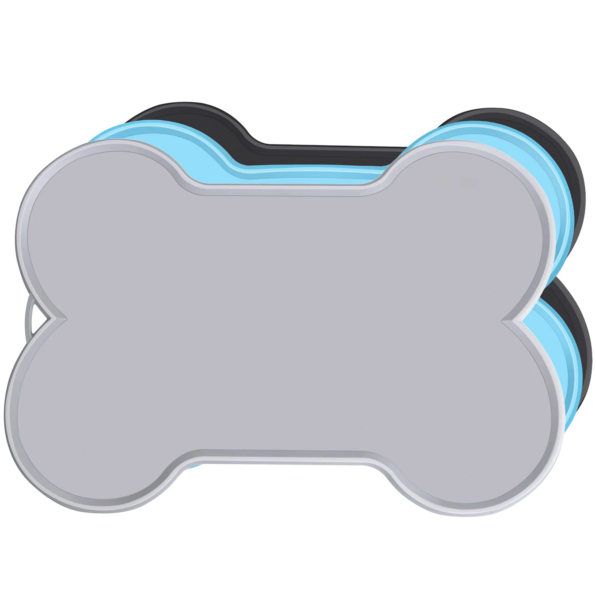 New Design Bone Shaped with Raised Edge Silicone Waterproof Pet Placemat Non-Spil Puppy Tray Dog Food Mat Pet Feeding Mat