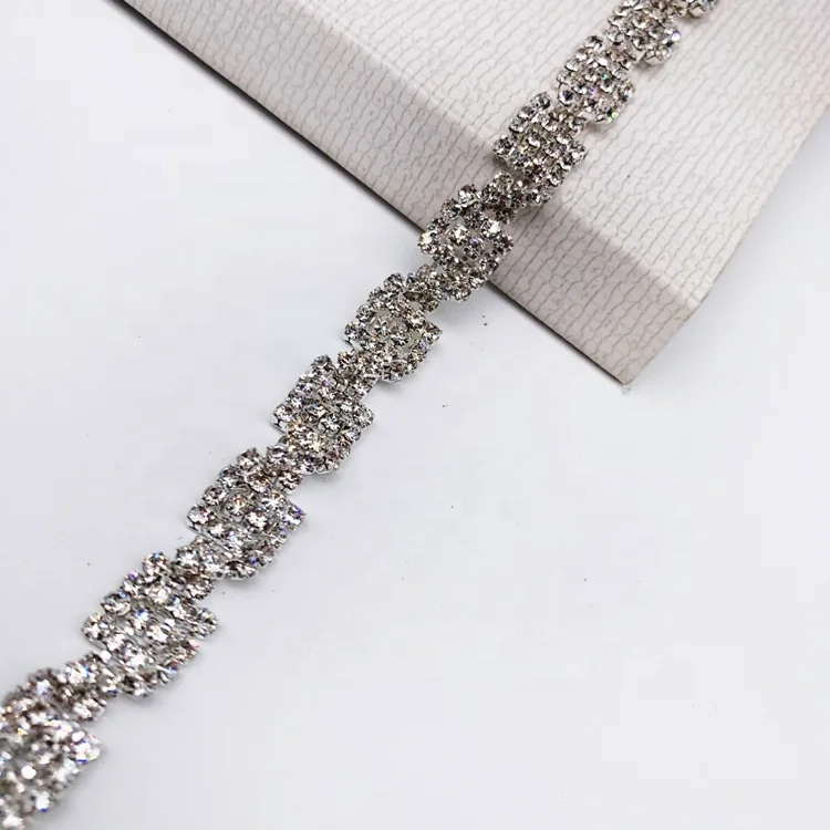 OEKO-TEX BSCI factory China wholesales garment accessories crystal chain rhinestones trim rhinestone chain diamond chain