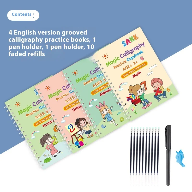 New Groove Magic Calligraphy Drawing Training Set Cross-Border Preschool Transition Script for Children Aged 5 to 7 Years