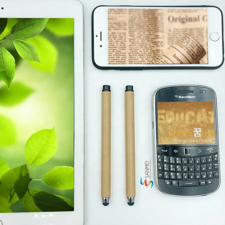 Promotional Eco Friendly Customized Logo Paper Universal Capacitive Tablet Soft Touch Screen Stylus Pens for Phones