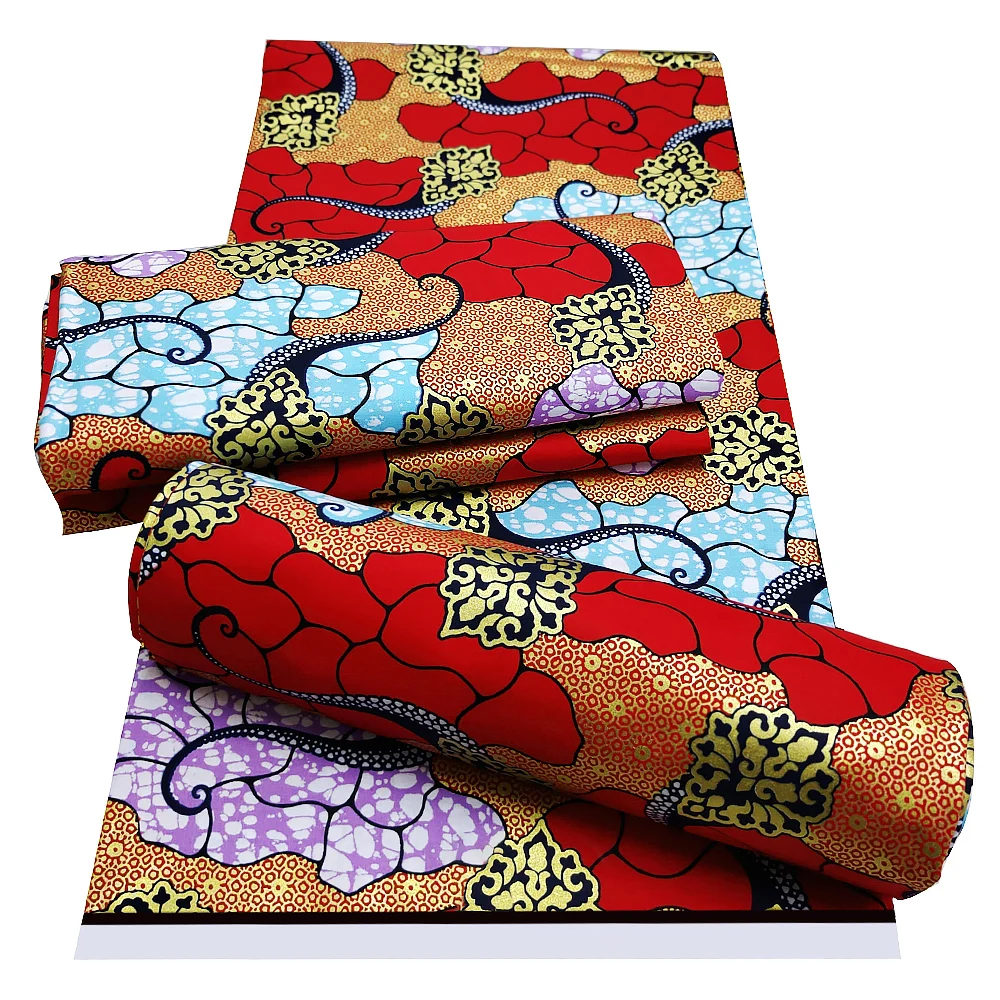 
2020 Ankara real gold wax Ghana block pints fabrics cotton African veritable wax prints fabrics designs GV67 