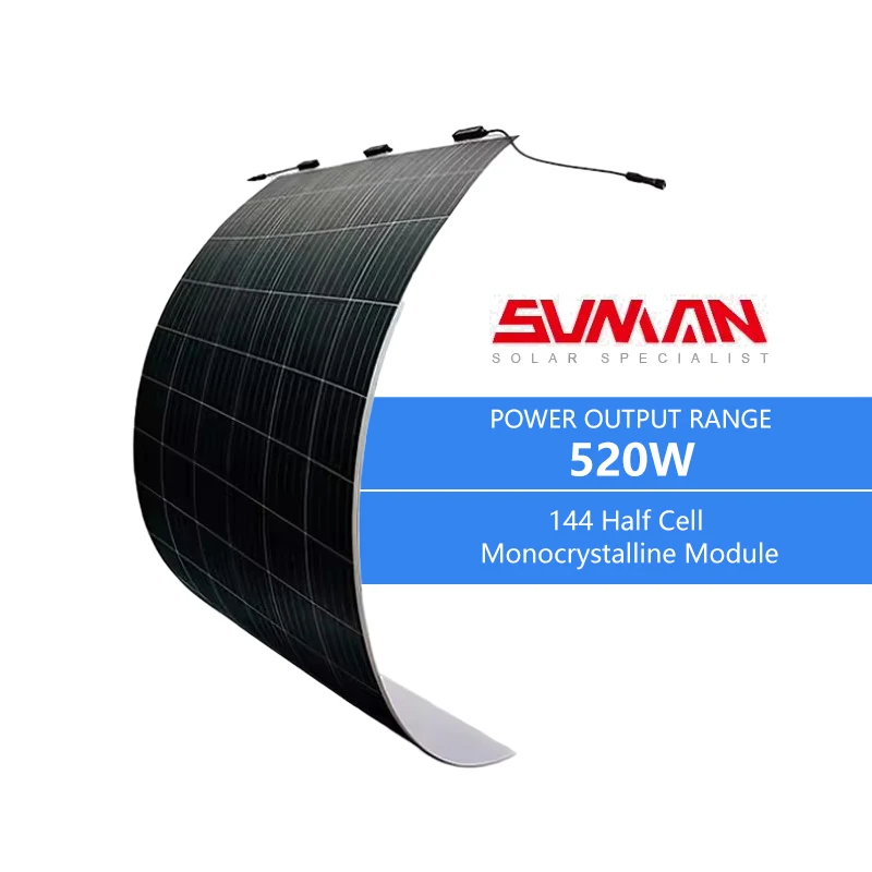 Fast Installation Sunman 430W 520W 580W 600W Standard Light Weight Outdoor Flexible Solar Panel