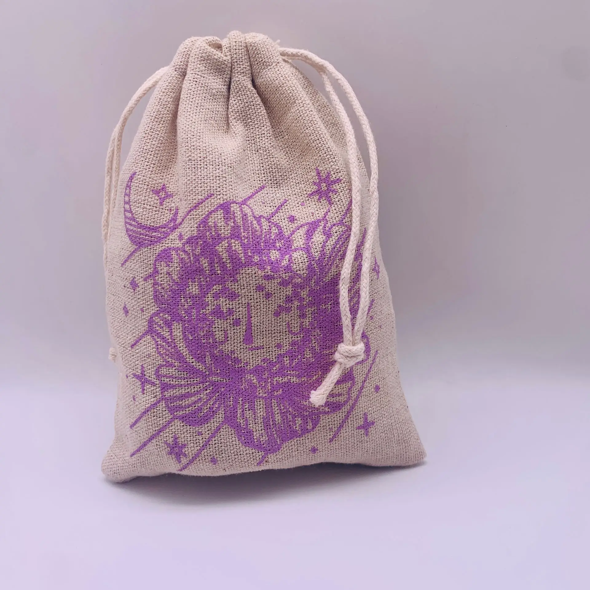 Wholesale Eco Organic Cotton Dcotton jewelry pouches Muslin Cotton Linen Gift Packaging Pouch
