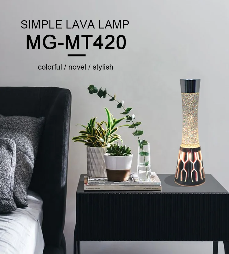  Современная британская креативная прикроватная лампа из цинкового сплава со стеклянным хрустальным абажуром e27 большая Лавовая Ночная Светодиодная настольная