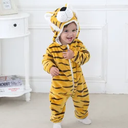 Infant Baby Girls Boys Cosplay Clothes Kids Zipper Jumpsuits Clothing Winter Animal Newborn Baby Romper