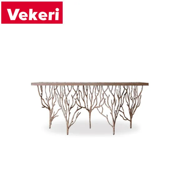 Modern Chinese brown solid wood console table placed in hallway or living room for your most comfortable enjoyment