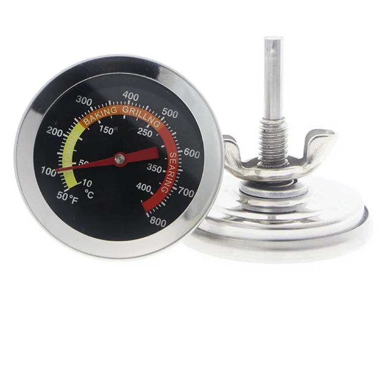 Stainless Steel BBQ Smoker Grill Thermometer Temperature Gauge 50-800 Degrees Fahrenheit 10-400 Degrees Celsiu Food Cooking Oven