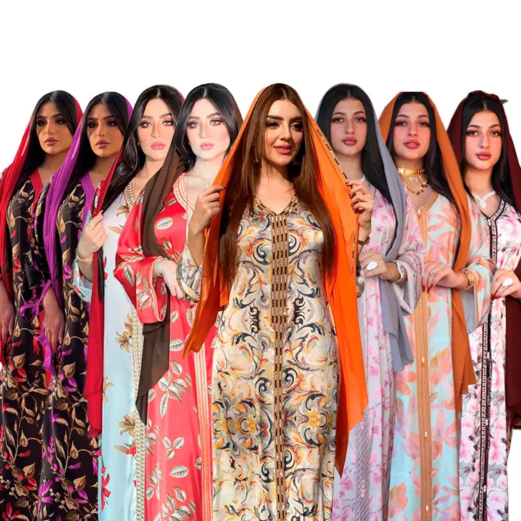 2248 kuwii Wholesale women kaftan Morocco abaya caftan arab jalabiya dubai fashion Muslim Dress Hijab Islamic Clothing Abaya