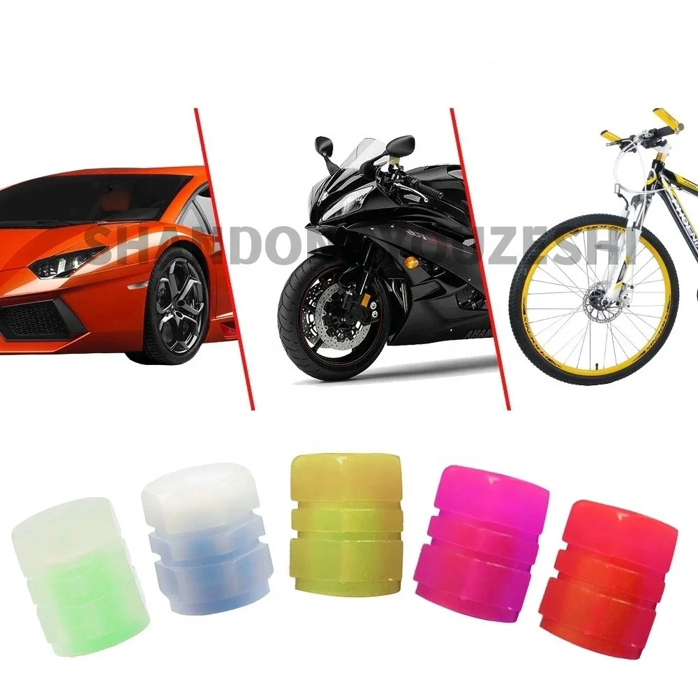 4PCS night Light Tyre ABS Valve Stem Luminous Car Tire Valve  cap universal Luminous valve core protection cover